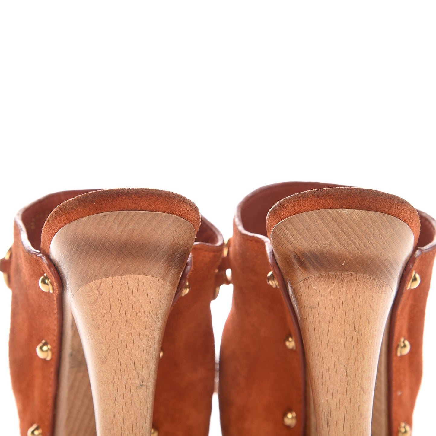 Suede Horsebit Clog Slide Sandals 38 Orange