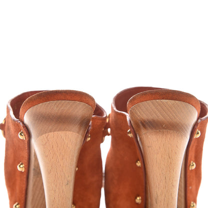 Gucci Suede Horsebit Clog Slide Sandals 38 Orange 15 of 18