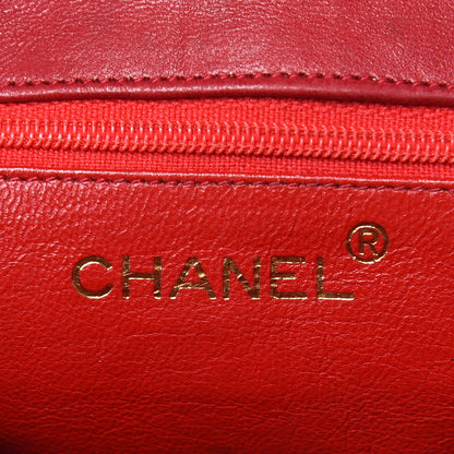Chanel Lambskin Quilted CC Shoulder Bag Red 6 of 17
