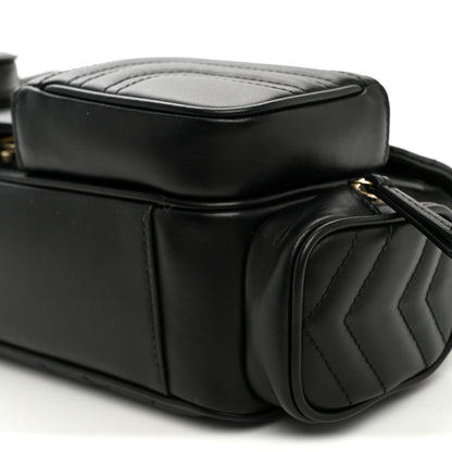 Gucci Calfskin Matelasse Small GG Marmont Multi Pocket Shoulder Bag Black 10 of 10