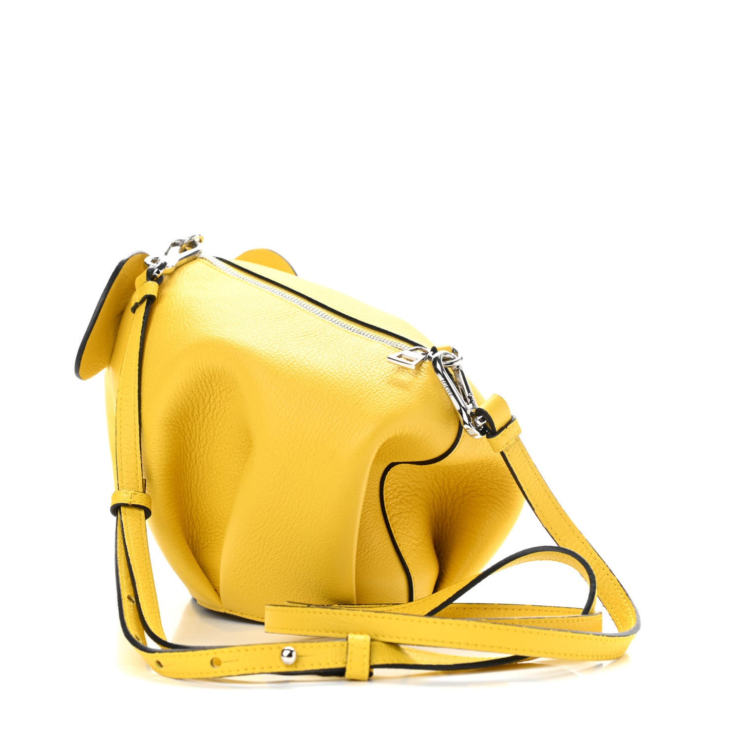 Calfskin Mini Elephant Crossbody Bag Yellow