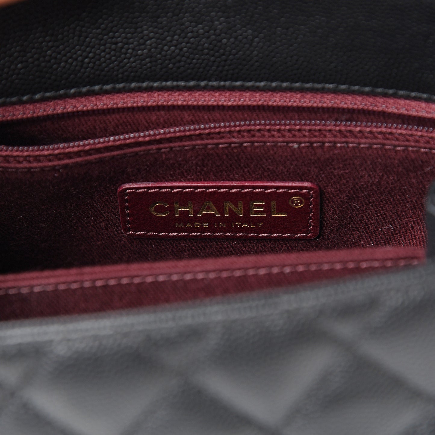 Caviar Quilted Mini Coco Handle Flap Black