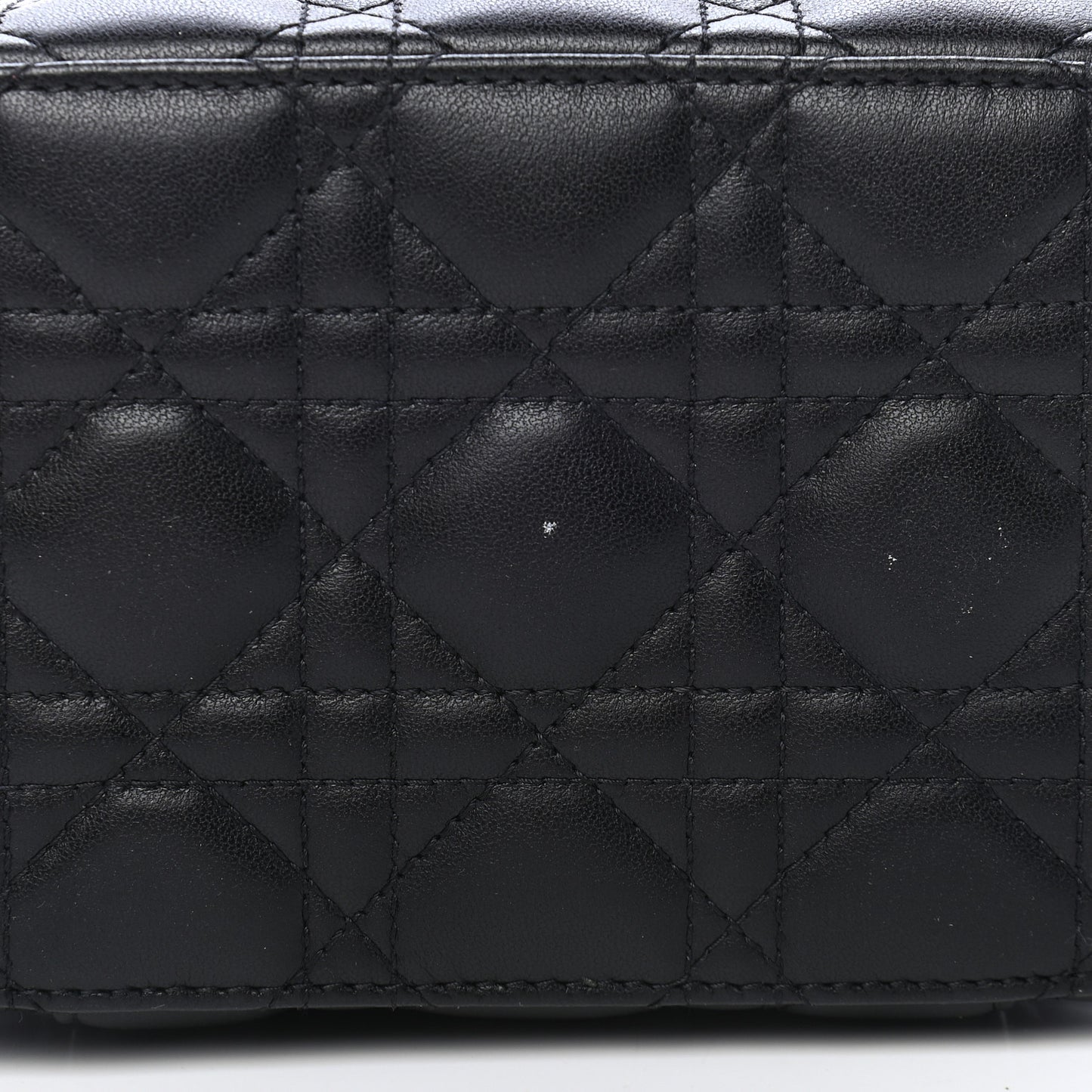 Lambskin Cannage Small Diortravel Vanity Case Black