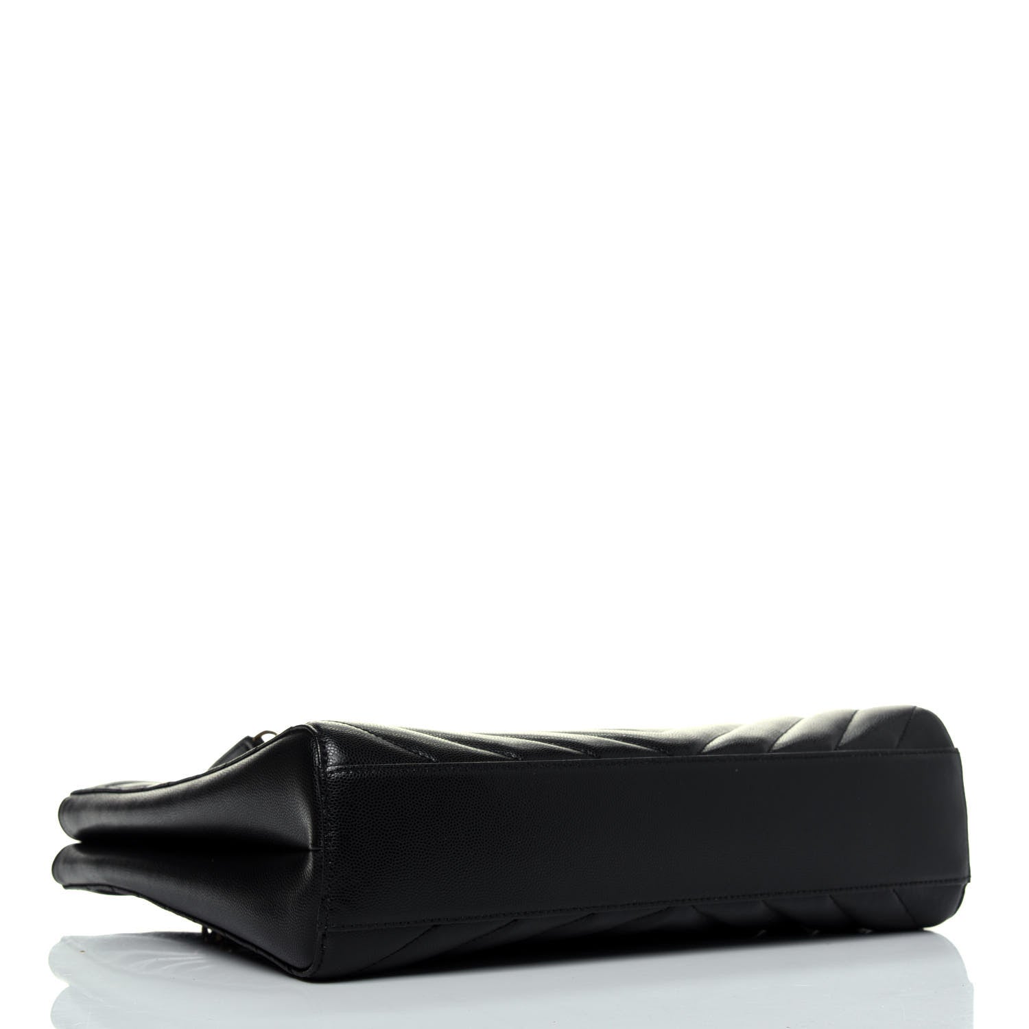 Saint Laurent Grain De Poudre Matelasse Chevron Medium Tribeca Shopping Bag Black 4 of 14