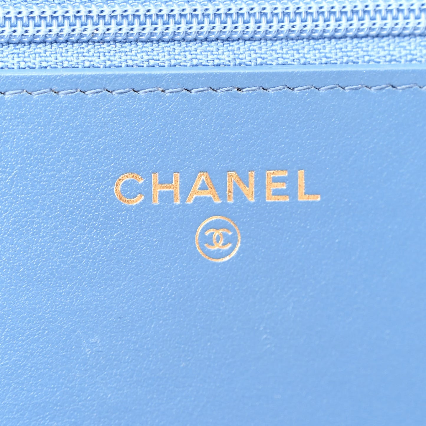 Denim Quilted Chanel 19 Wallet On Chain WOC Blue