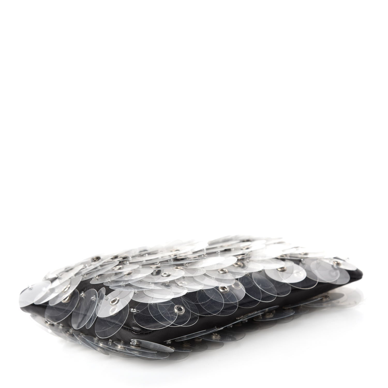 Prada Calfskin Chained Sequin Crossbody Black Transparent 4 of 10