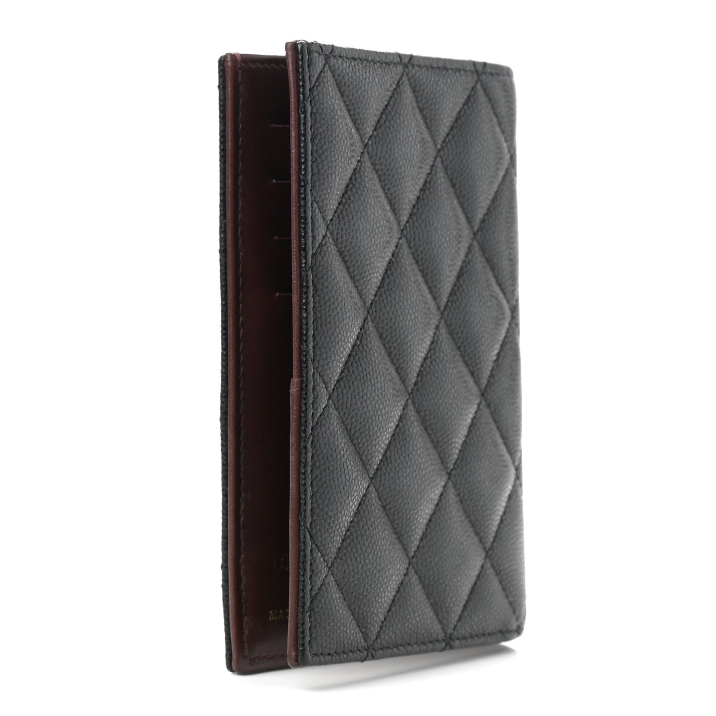 Caviar Quilted Passport Holder Black