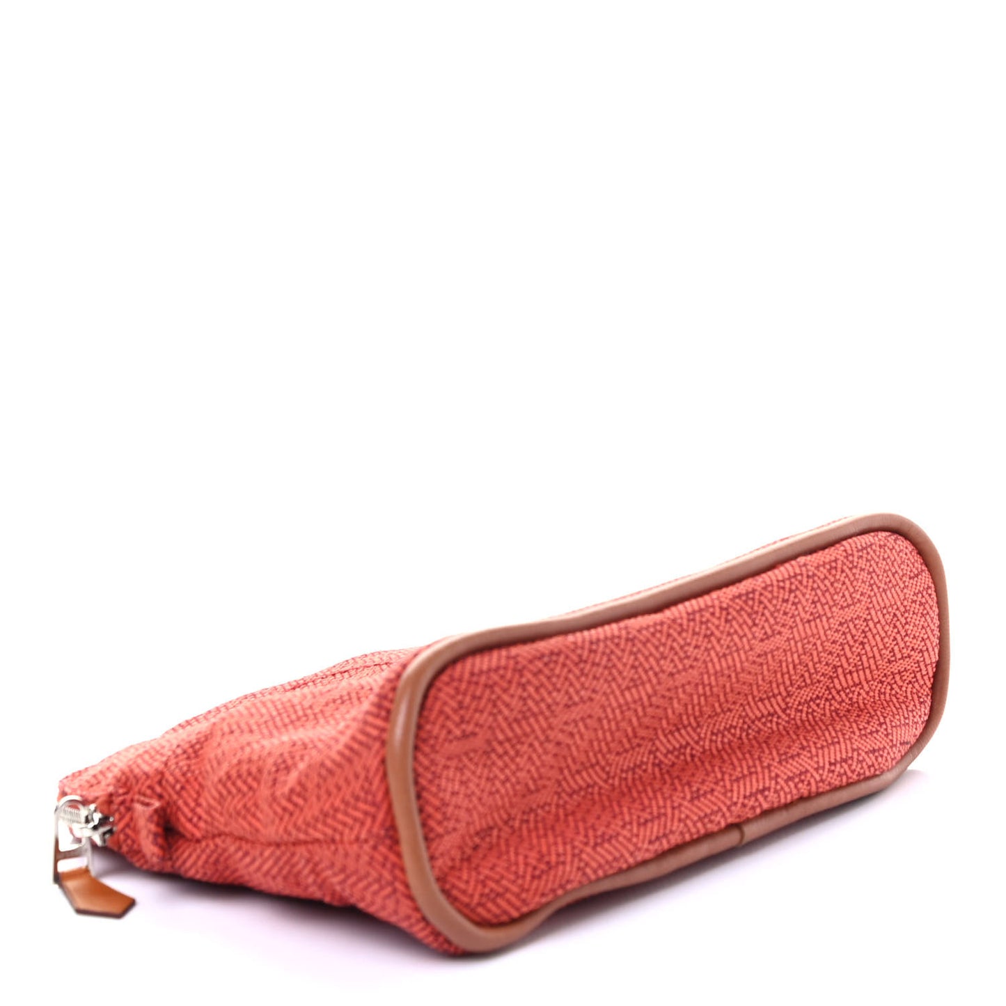 Abaca Cotton Chevron Travel Cosmetic Pouch Orange