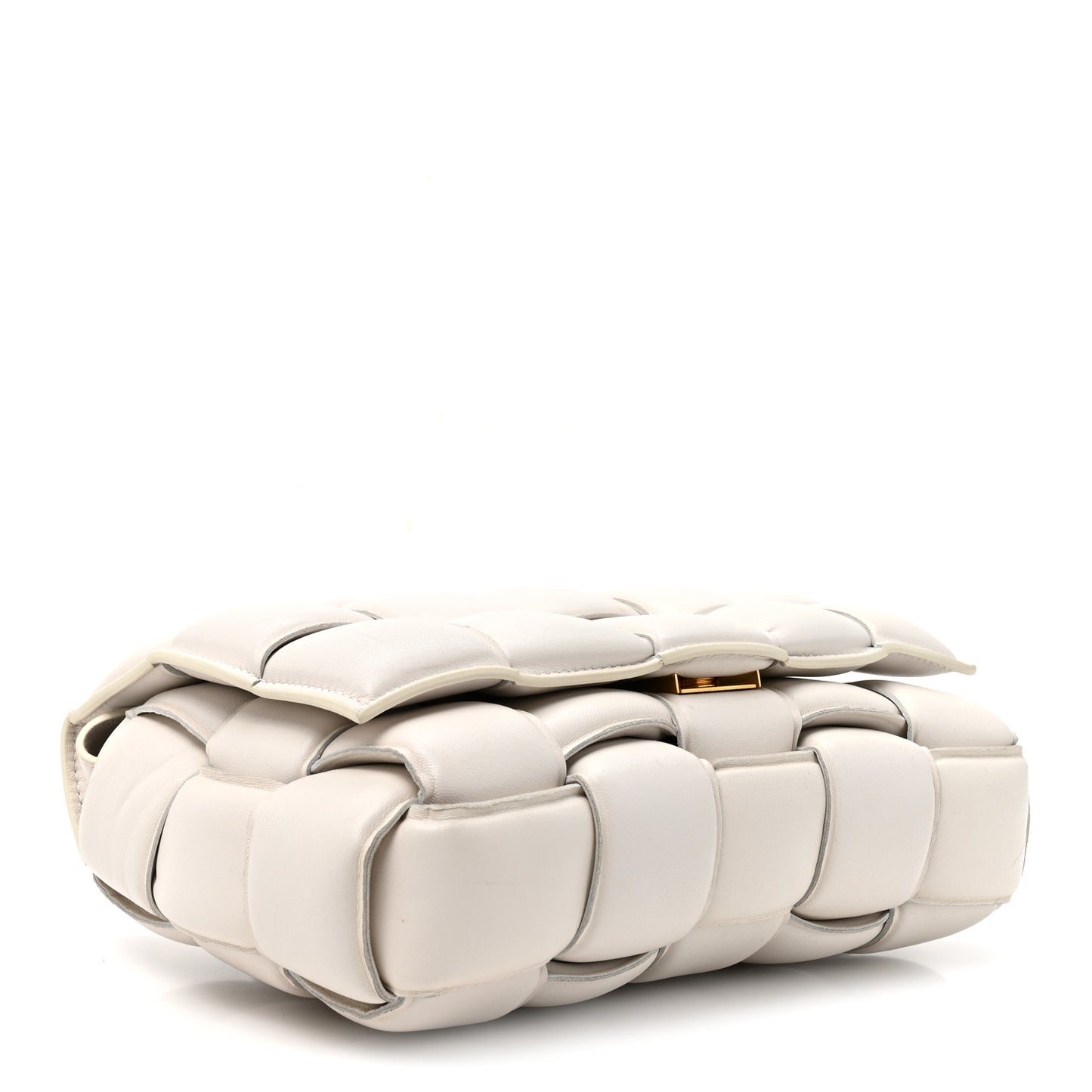 Nappa Maxi Intreccio Padded Cassette Crossbody Bag Chalk