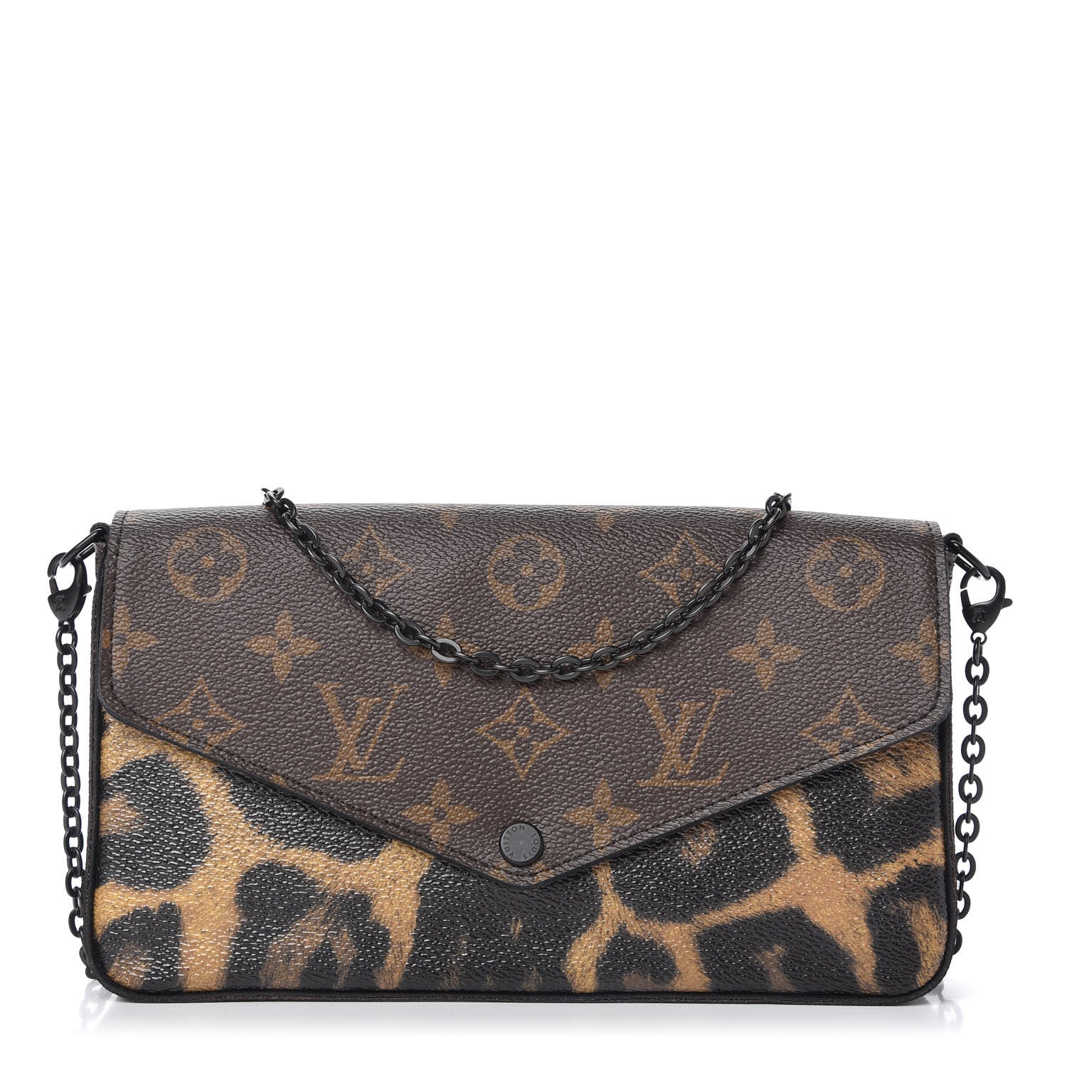 Louis Vuitton Monogram Animal Print Pochette Felicie Chain Wallet 1 of 13