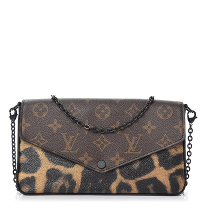 Louis Vuitton Monogram Animal Print Pochette Felicie Chain Wallet 1 of 13