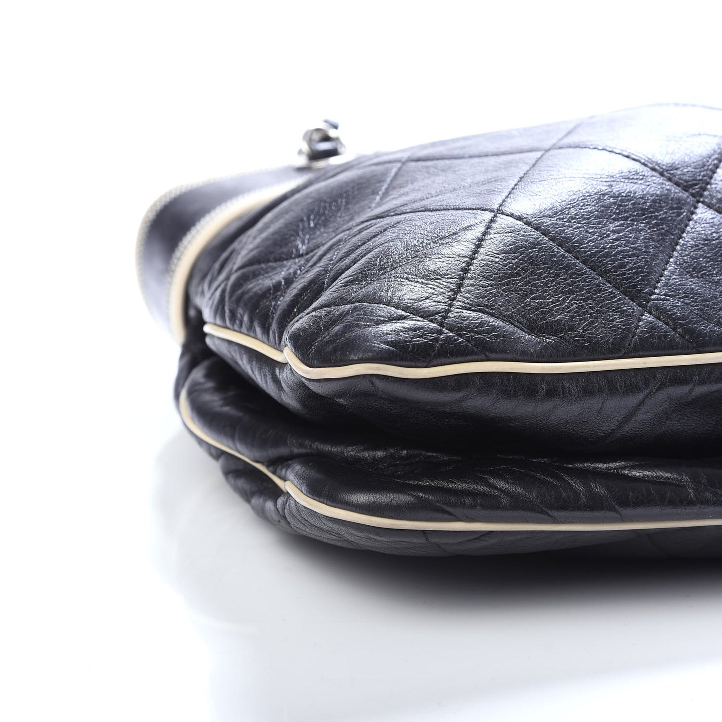 Lambskin Quilted North South Tote Black