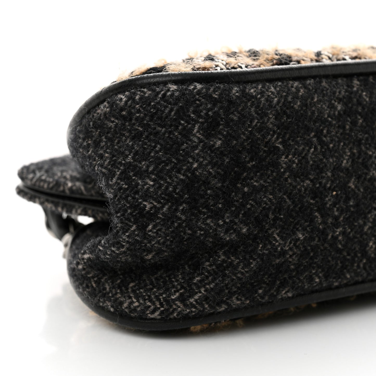 Wool Tweed Frame Bag Grey Multicolor