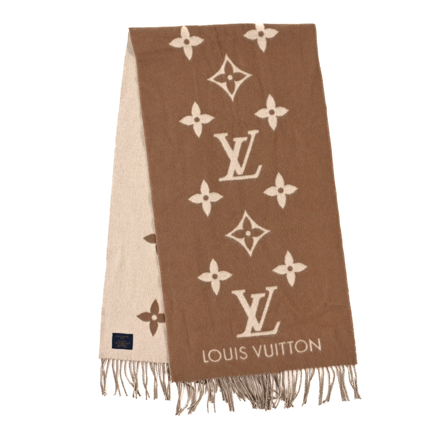Louis Vuitton Cashmere Monogram Reykjavik Scarf Sable 2 of 3