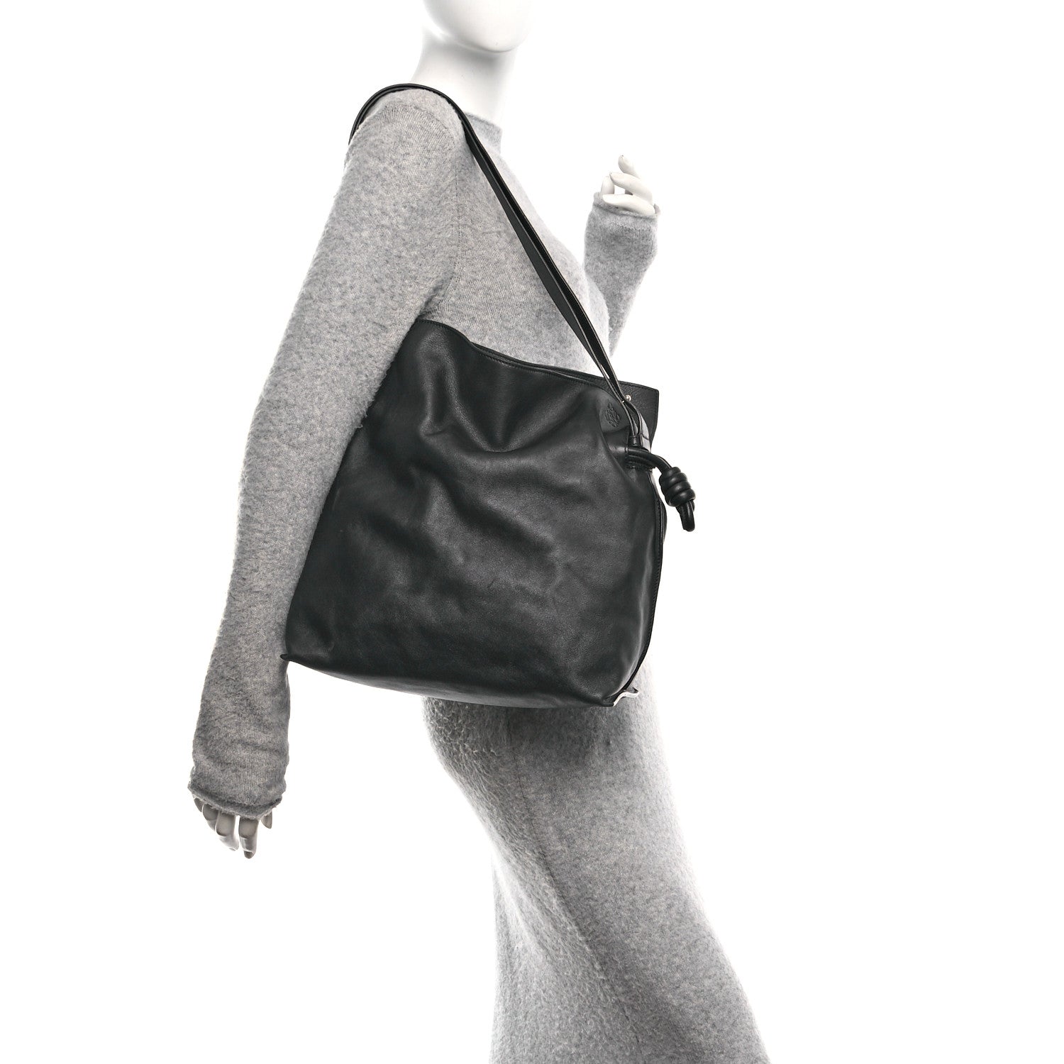 Loewe Calfskin Large Flamenco Knot Bag Black 2 of 10