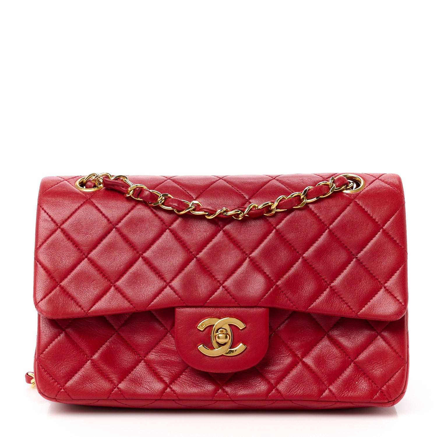 Chanel Lambskin Quilted Small Double Flap Red 1 of 17