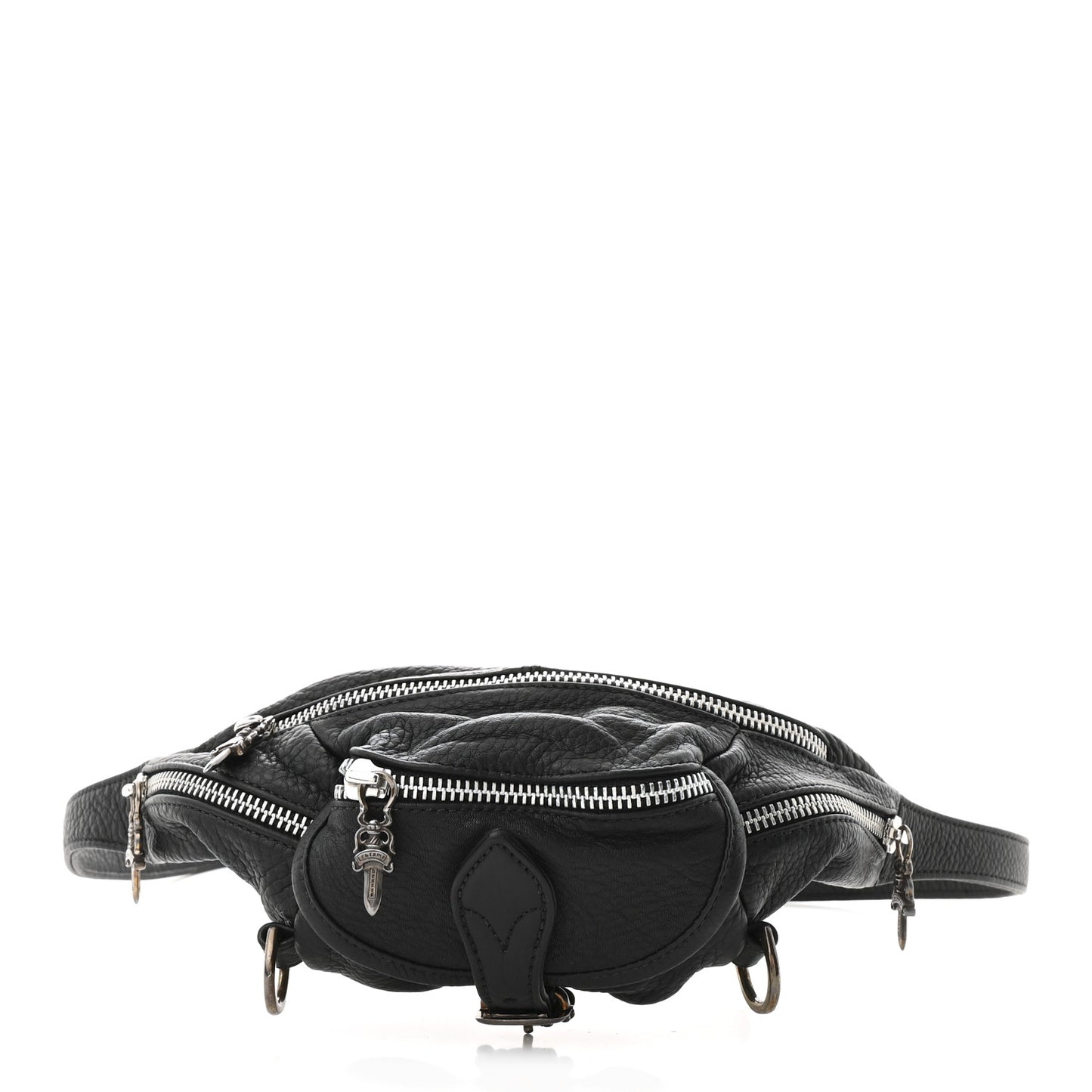 Grained Calfskin Snat Pack Gunslinger Waist Bag Black