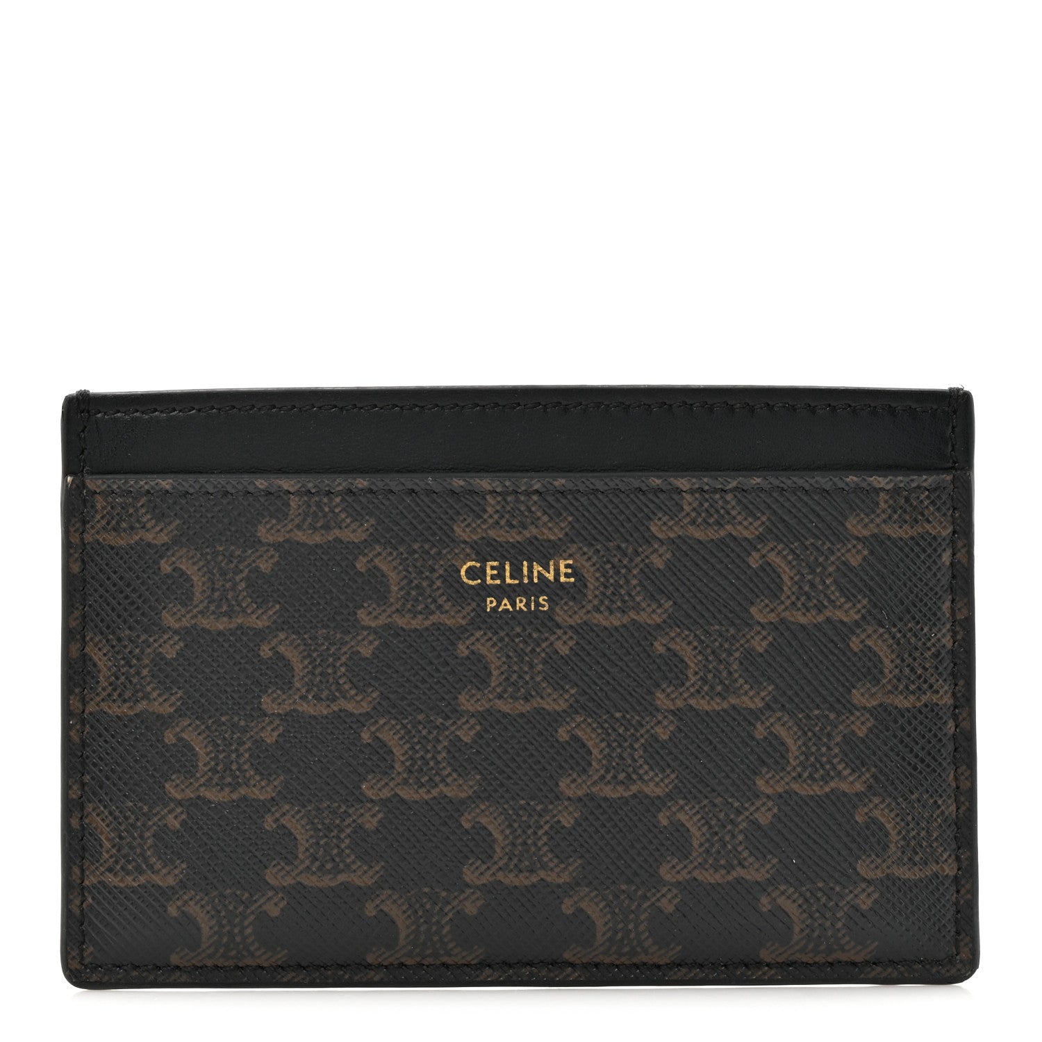 Celine Triomphe Canvas Card Holder Black 1 of 9