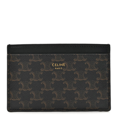 Celine Triomphe Canvas Card Holder Black 1 of 9