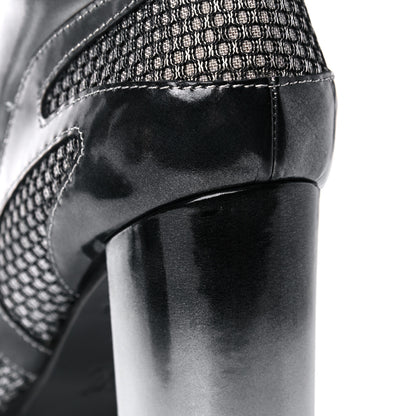 Louis Vuitton Metallic Calfskin Technical Fabric Digital Gate Ankle Boots 38 Silver 12 of 15