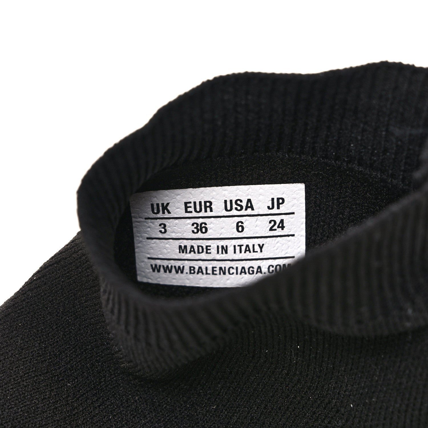 Balenciaga Neoprene Knit Womens Speed Sneakers 36 Black White 9 of 9