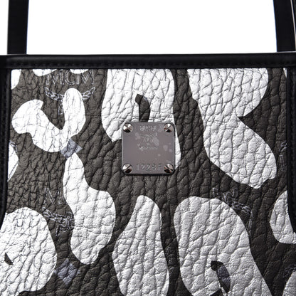 MCM Visetos Metallic Leopard Print Medium Anya Shopper Tote Black 7 of 8