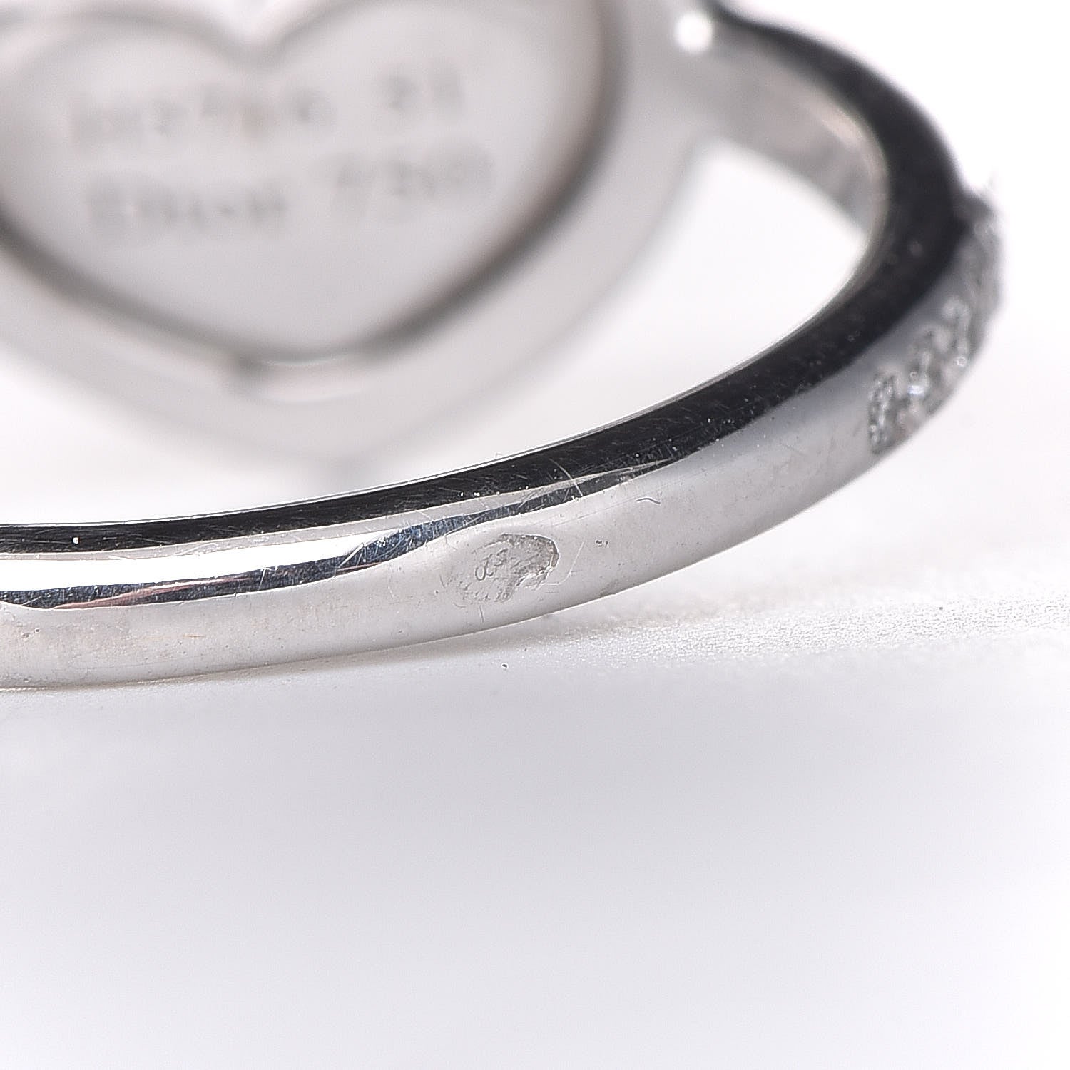 Christian Dior 18K White Gold Diamond Opal Heart Ring 51 5.75 7 of 9