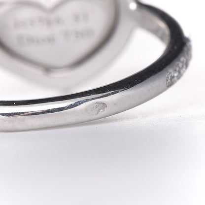 Christian Dior 18K White Gold Diamond Opal Heart Ring 51 5.75 7 of 9