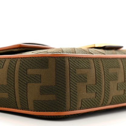 Fendi Canvas Vitello King FF Embroidered Baguette Amazzonia Cuoio 9 of 12