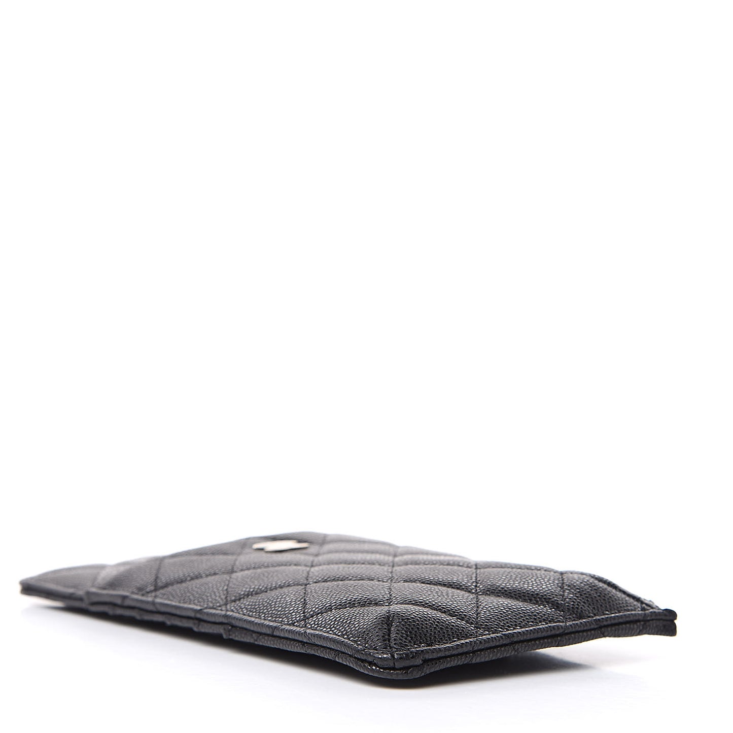 Caviar Quilted Classic Flat Wallet Pouch Black