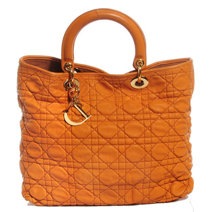 Christian Dior Lambskin Cannage Soft Lady Dior Tote Orange 1 of 8