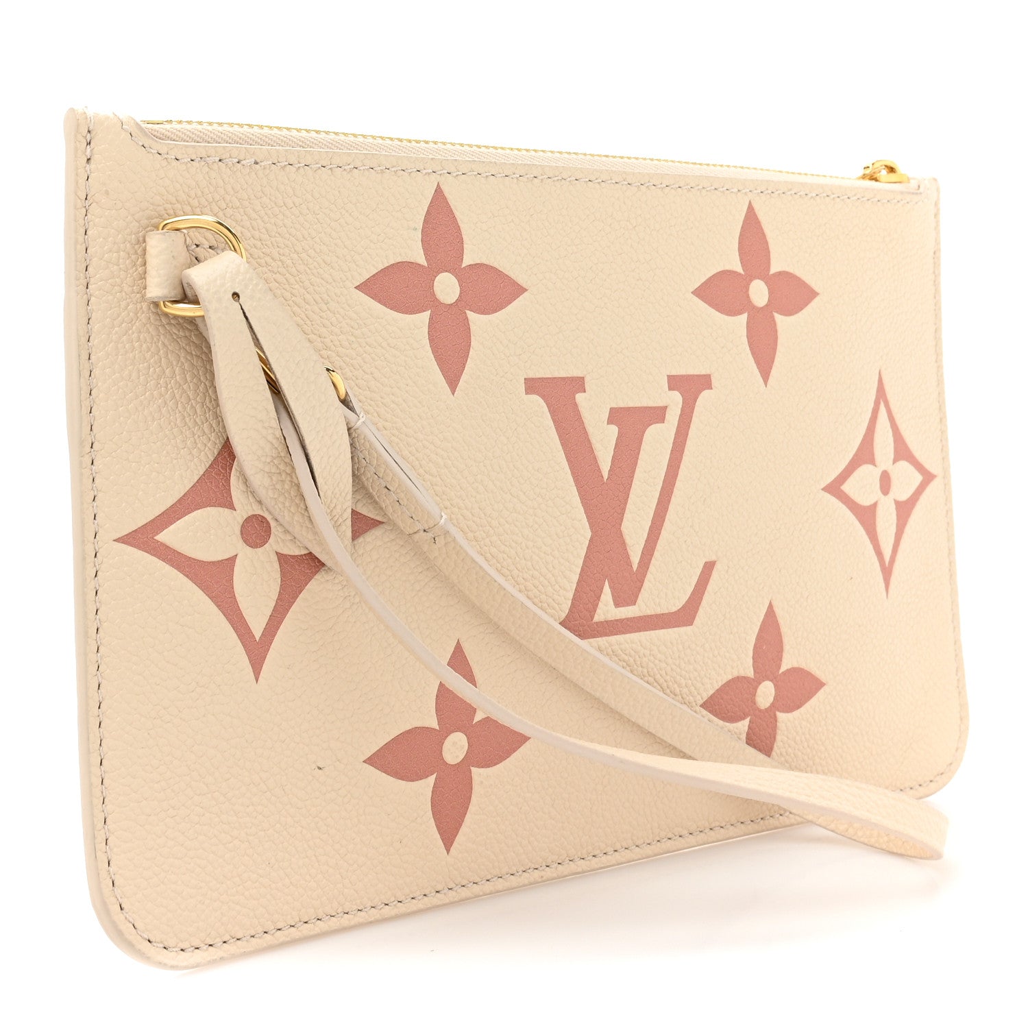 Louis Vuitton Empreinte Monogram Giant Neverfull MM Pochette Creme Rose Trianon 3 of 8