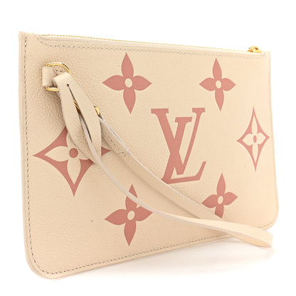 Louis Vuitton Empreinte Monogram Giant Neverfull MM Pochette Creme Rose Trianon 3 of 8