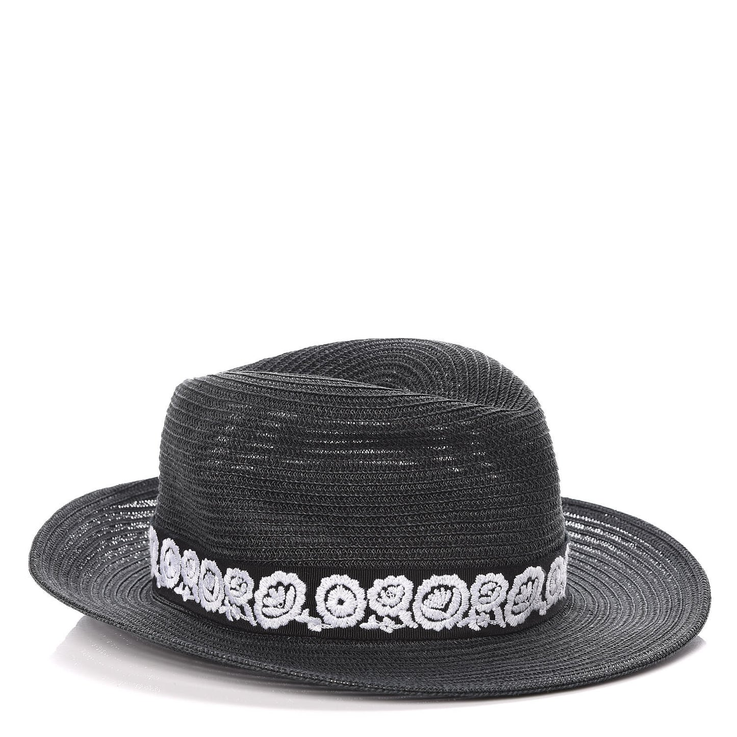 Straw Mexican Daytime Roses Hat 57 Black