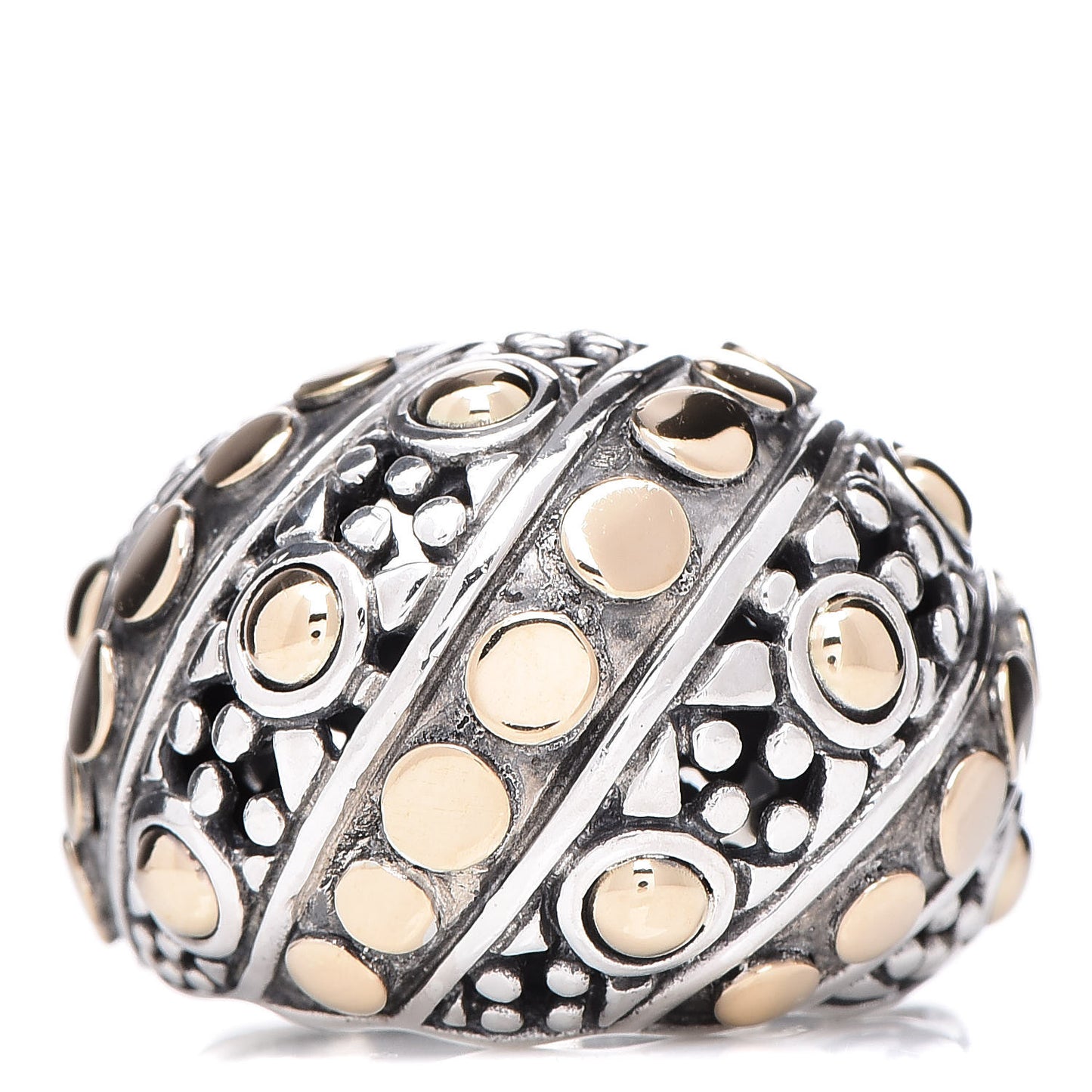 Sterling Silver 18K Yellow Gold Jaisalmer Dot Ring 53 6.5
