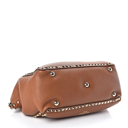 Valentino Garavani Pebbled Calfskin Medium Rockstud Tote Light Cuir 4 of 9