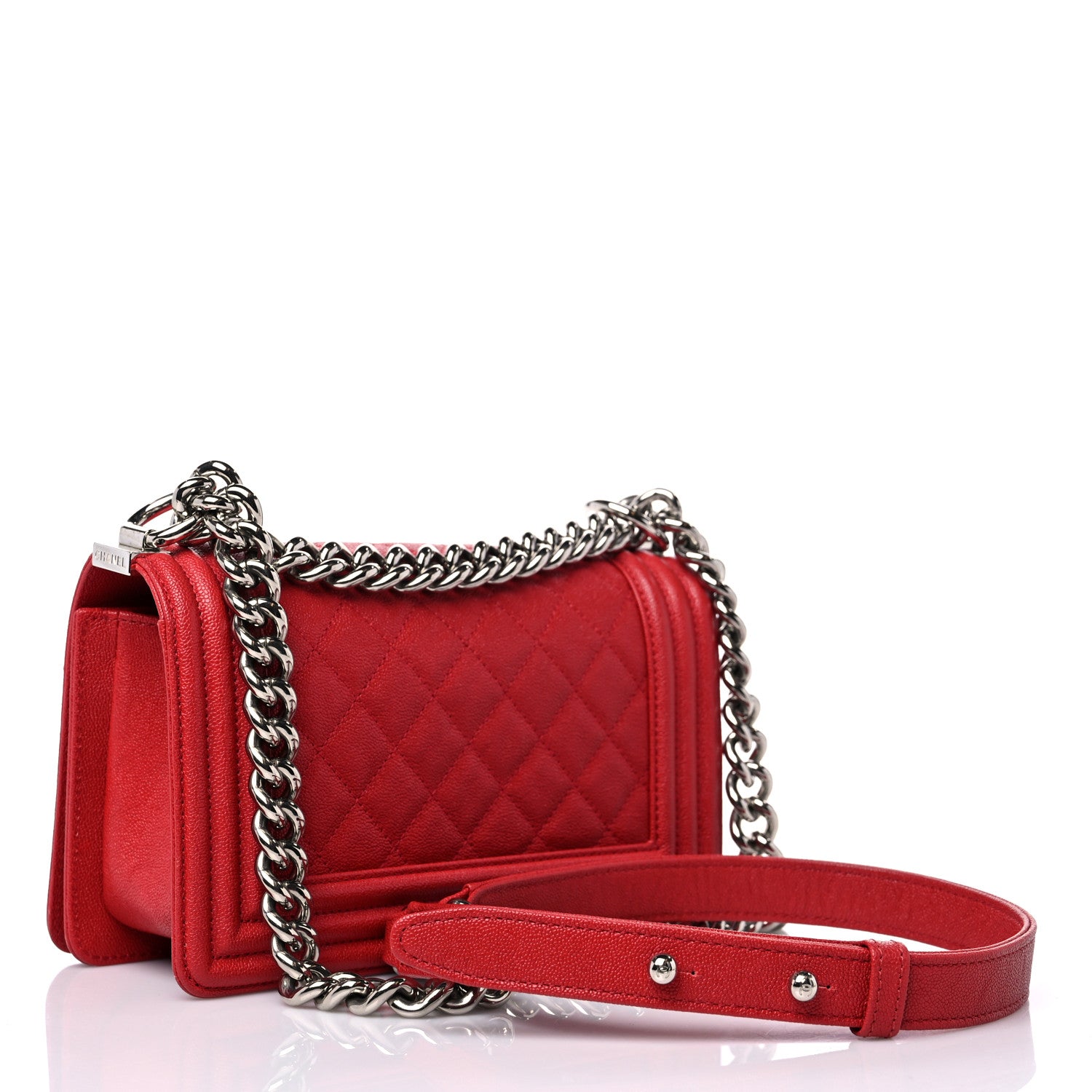 Chanel Caviar Quilted Small Boy Flap Dark Red 3 of 16