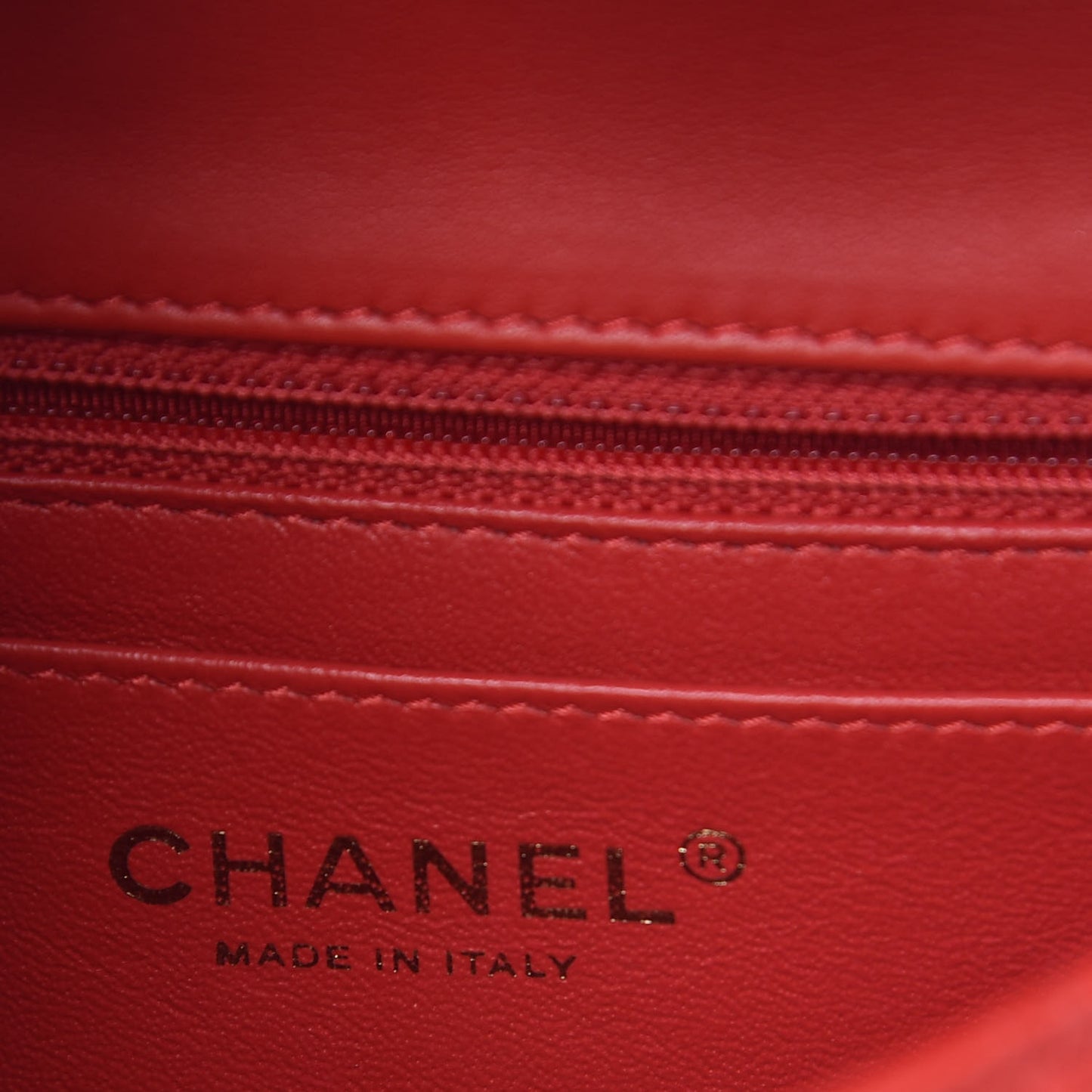 Lambskin Quilted Mini Rectangular Flap Red