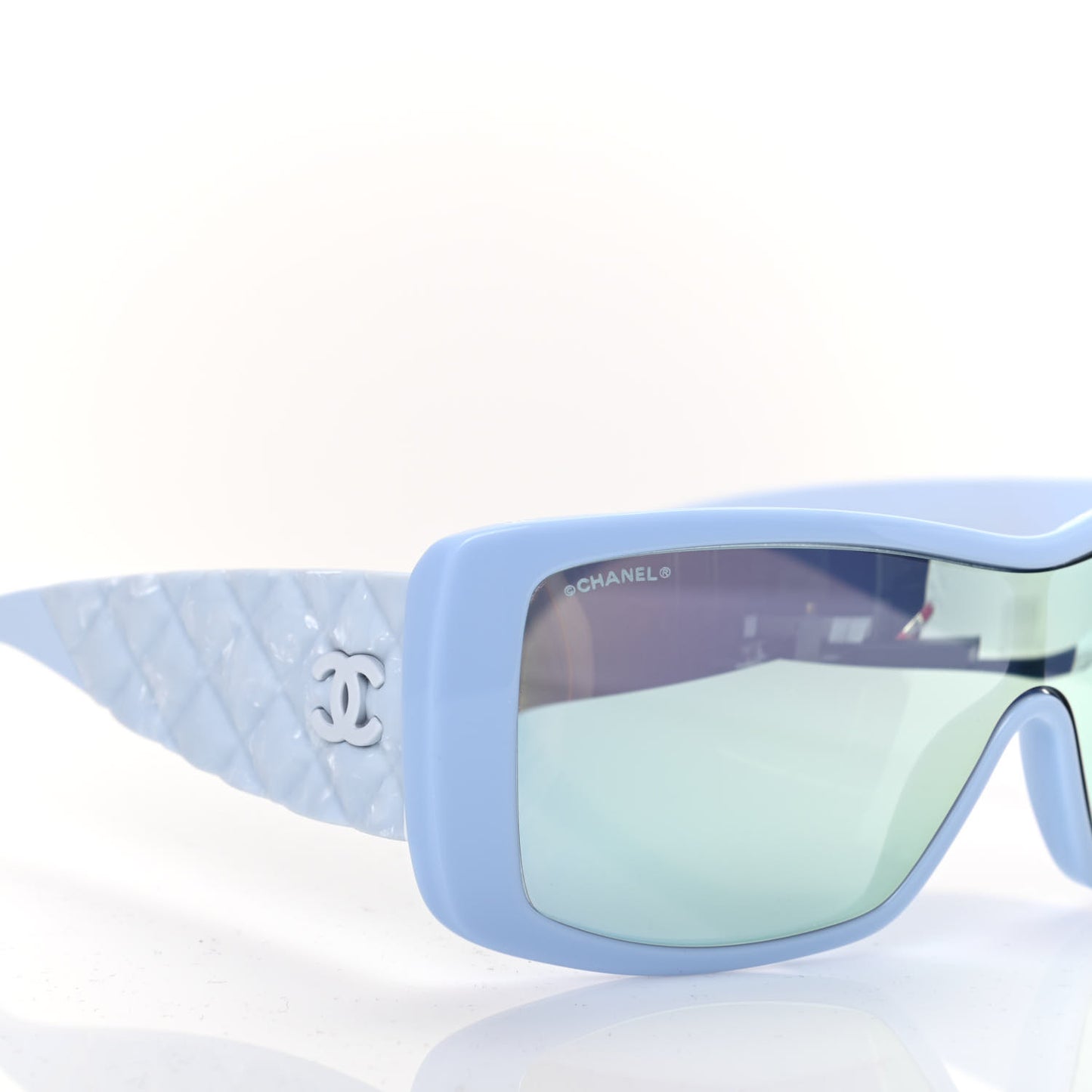 Wood Rubber Shield Sunglasses 71337 Light Blue