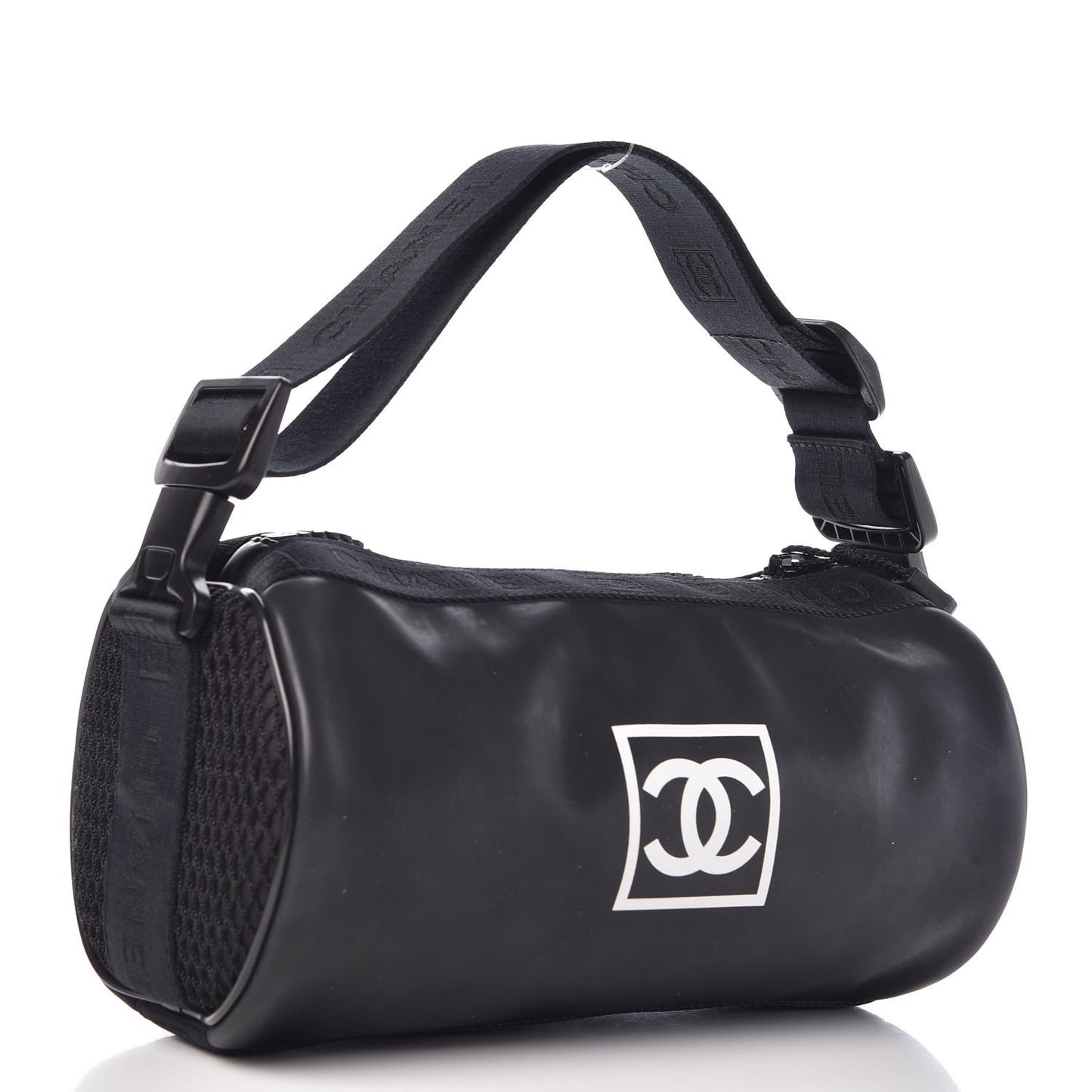 Rubber Nylon Mesh Small Sport Duffle Black