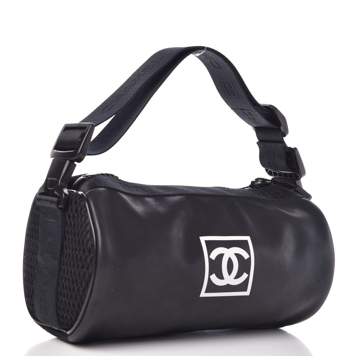 Chanel Rubber Nylon Mesh Small Sport Duffle Black 3 of 9