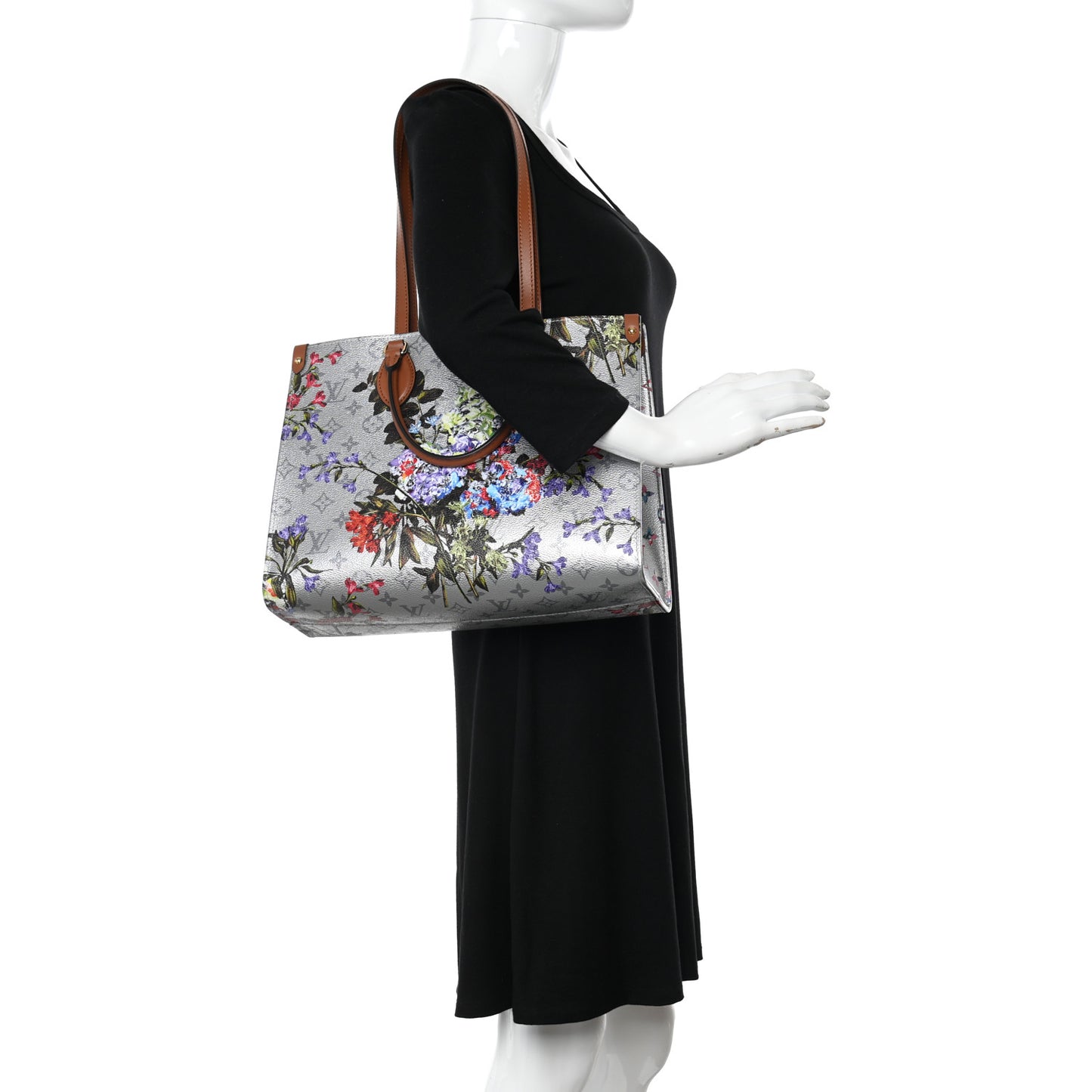 Metallic Monogram LV Garden OnTheGo MM Silver