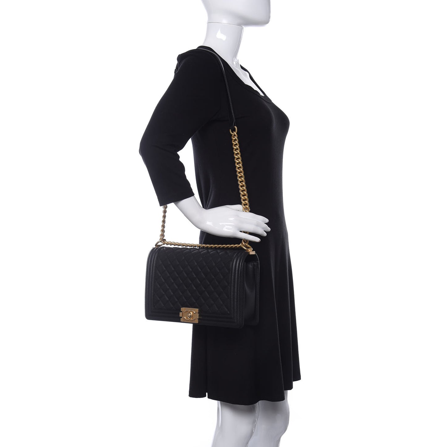 Caviar Quilted New Medium Boy Flap Black