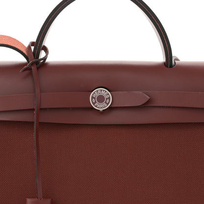 Hermes Toile Militaire Vache Hunter Laque Herbag Zip Retourne 31 PM Rouge H 9 of 13