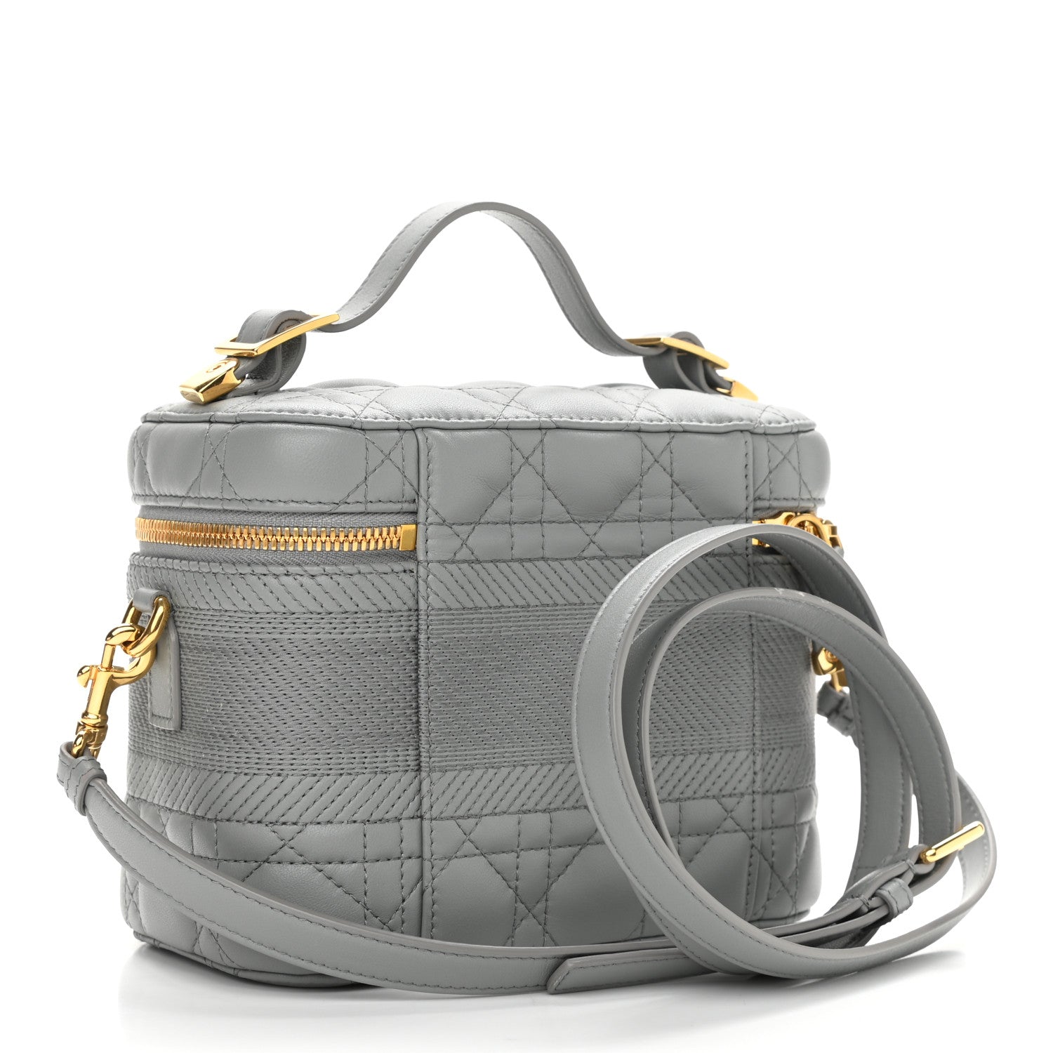 Christian Dior Lambskin Cannage Small Diortravel Vanity Case Grey 3 of 13