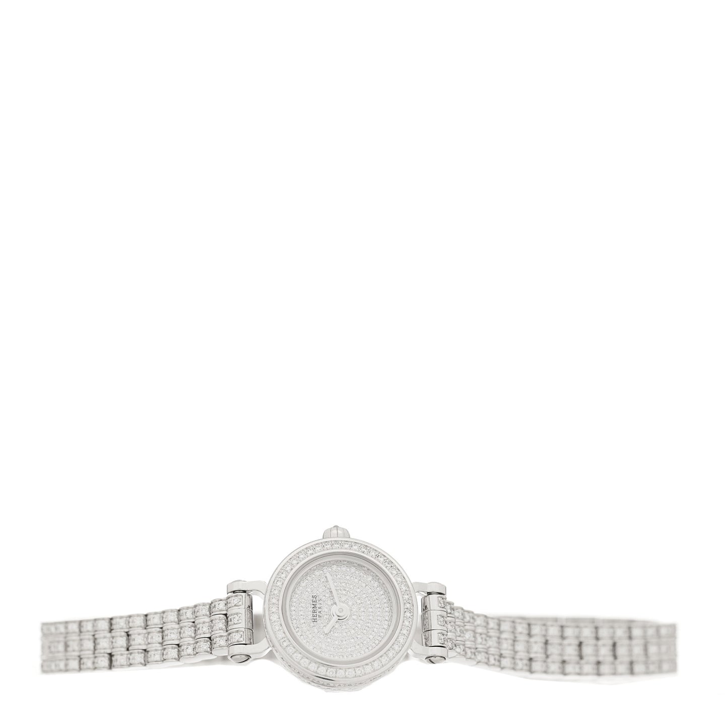 18K White Gold Diamond Pave 16mm Faubourg Quartz Watch
