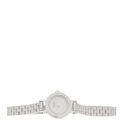 Hermes 18K White Gold Diamond Pave 16mm Faubourg Quartz Watch 2 of 5