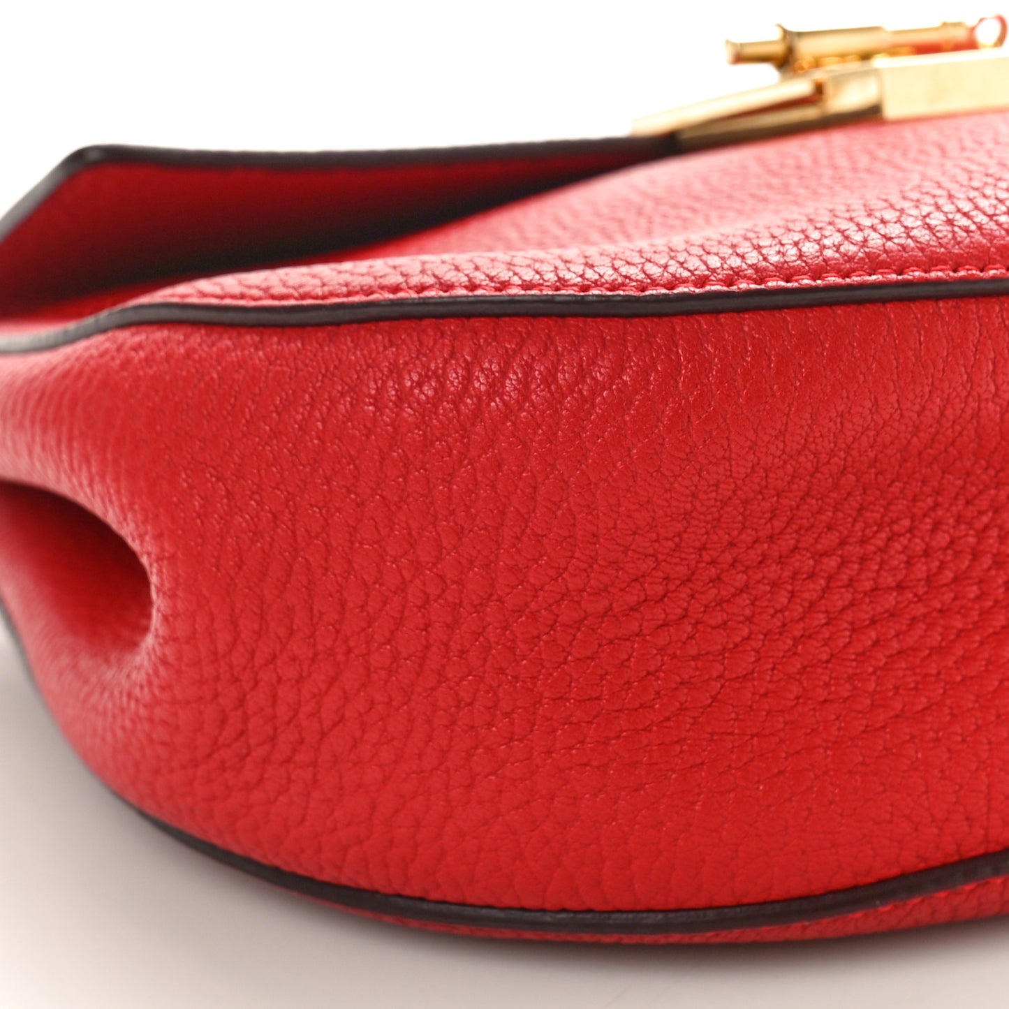 Grained Lambskin Mini Drew Shoulder Bag Plaid Red