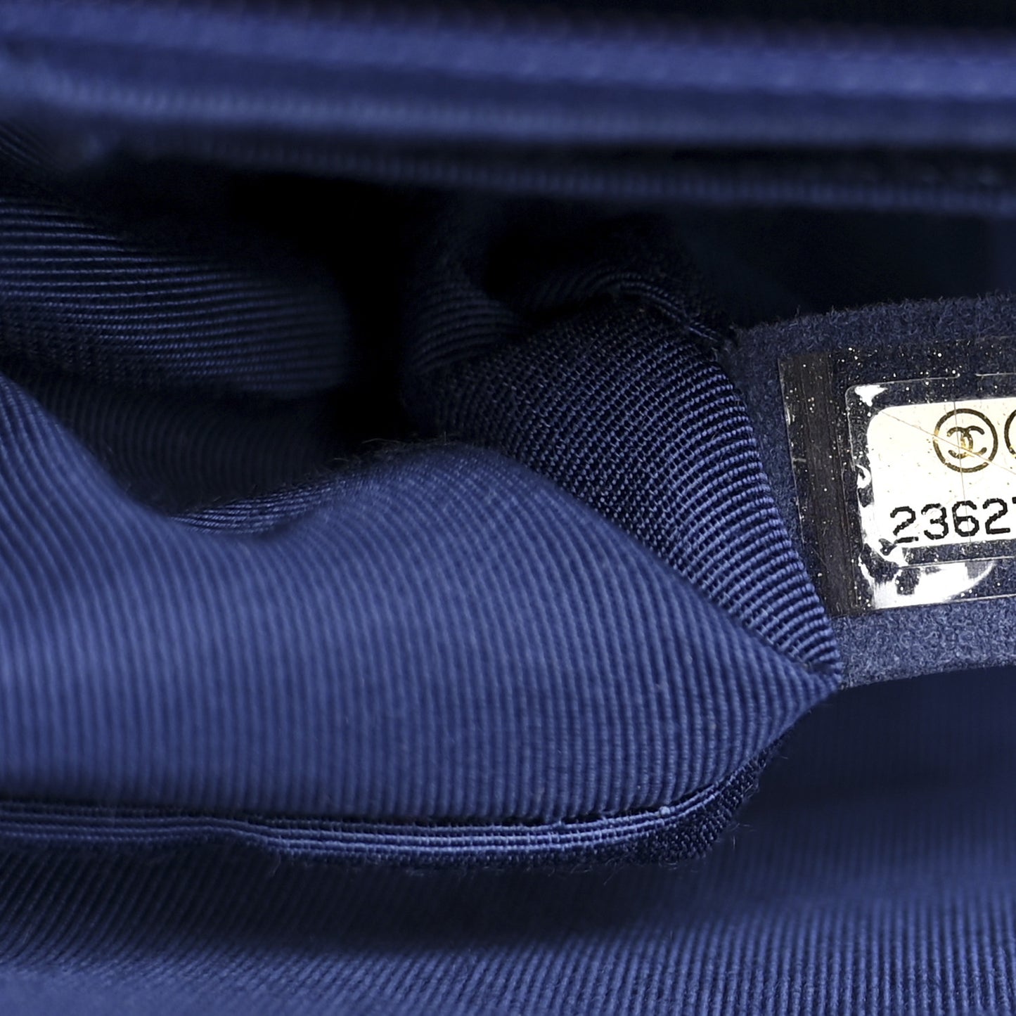 Caviar Chevron Quilted Single Flap Blue