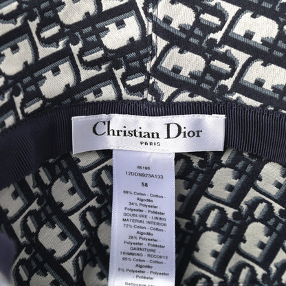 Christian Dior Denim Oblique Small Brim Bucket Hat 58 Blue 6 of 8
